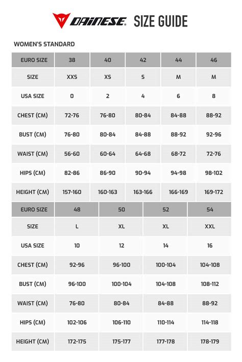 Dainese Size Guide ֍ Find your suitable Size at FC